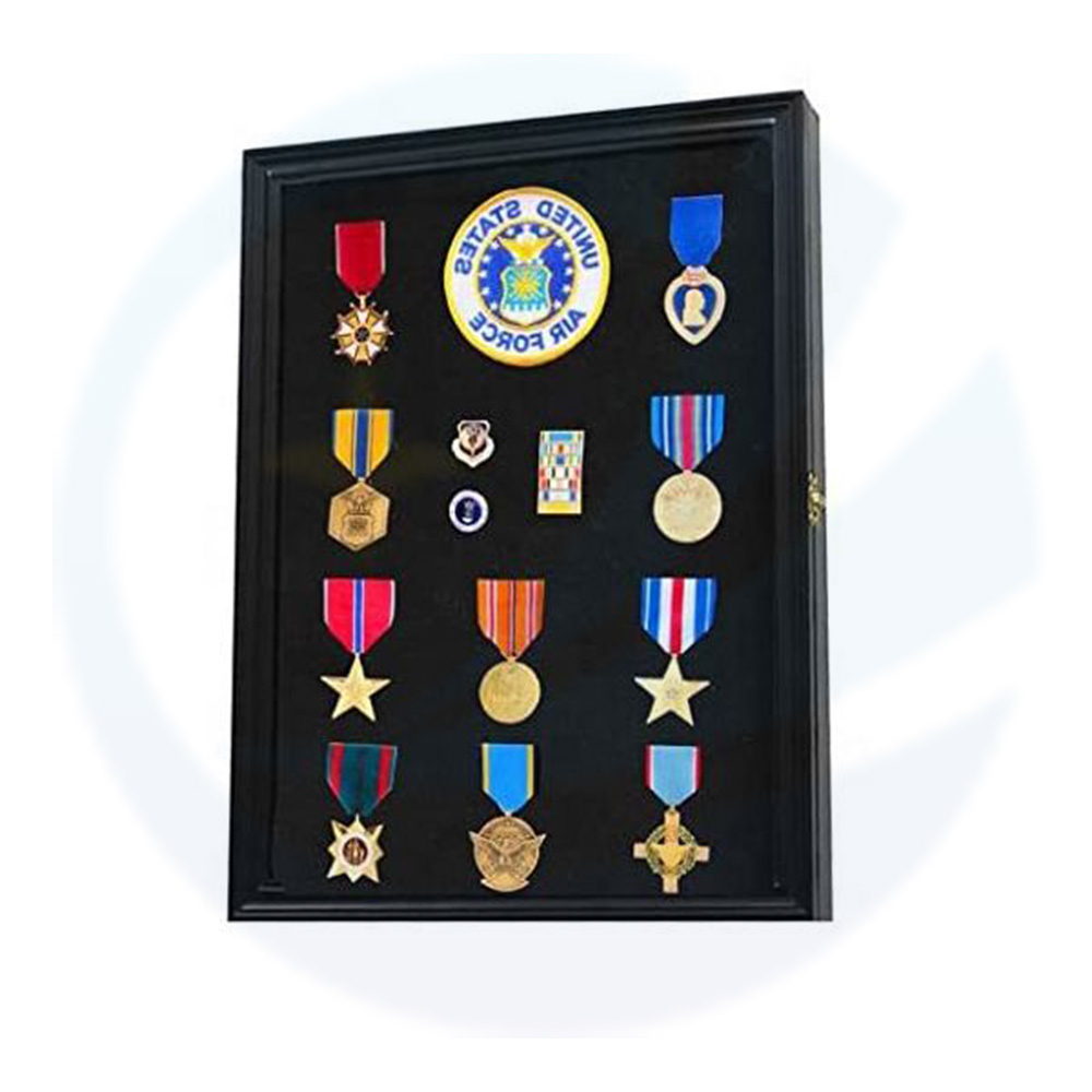 Custom 11x14 Black Wood 3d Deep Beach Tags Ribbons Insignia Patches Pins Medals Military Display Case Cabinet Shadow Box