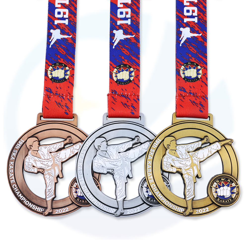 Manufacturer Free Design Custom Sports Metal Karate Taekwondo Martial Arts Kung Fu Bjj Jiu Jitsu Judo Medals