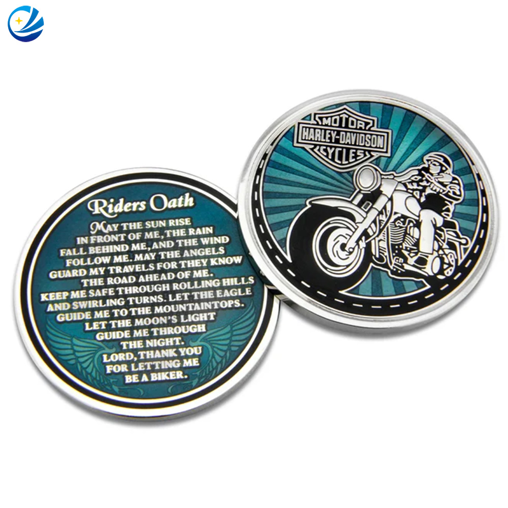 Custom Biker Motorcycle Open Road Competition Commemorative Coins challenge coin