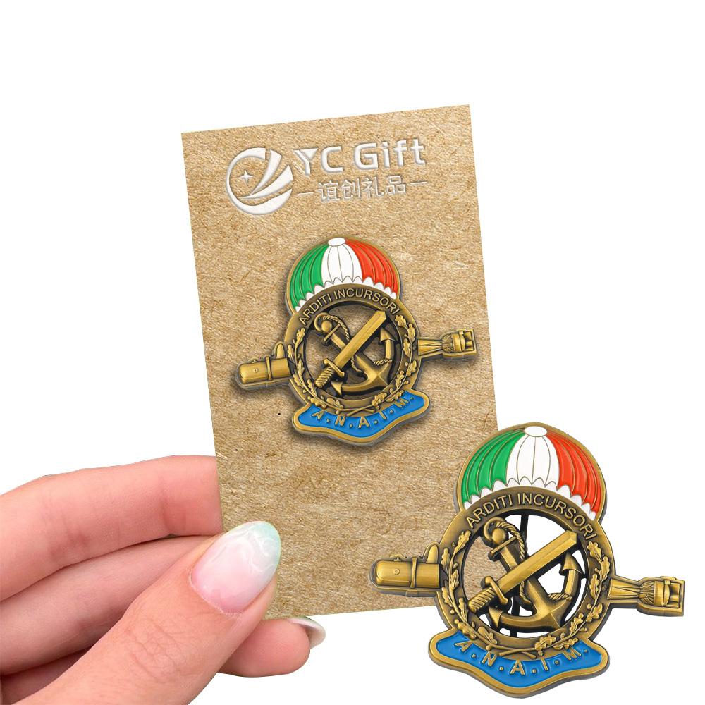 Custom Italy A.N.A.I.M. ASSOCIAZIONE NAZIONALE ARDITI INCURSORI MARINA Navy Military Metal Badge 