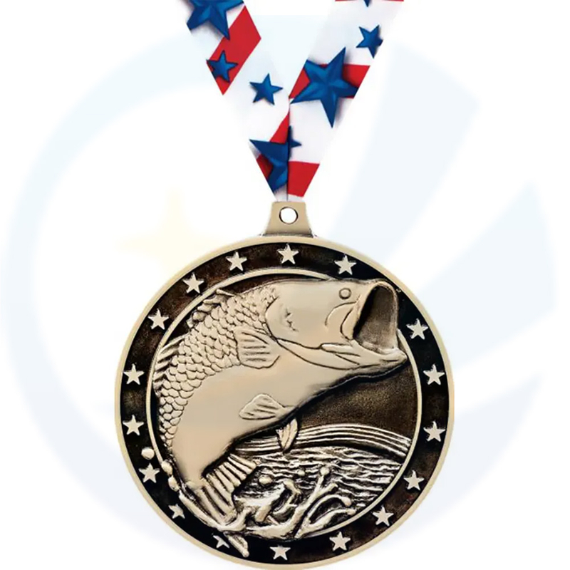 Custom Large Mouth Bass 3D Fishing Medal