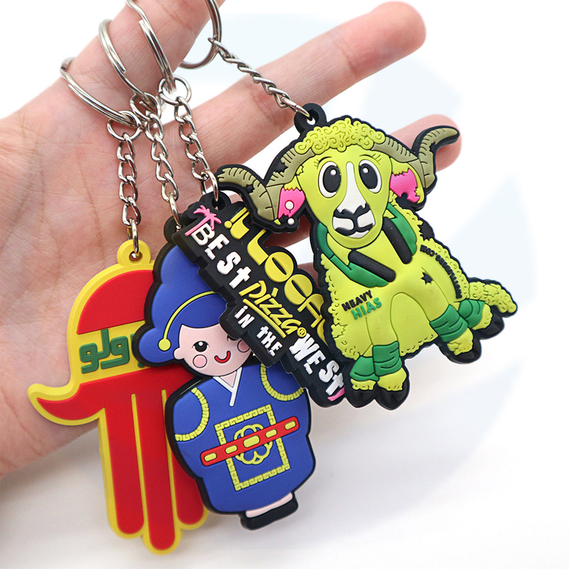 Custom Logo 2d Soft Pvc Plastic Keychain metal gift anime Rubber key chain 3D silicone Rubber Key Ring rubber pvc keychain