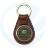 Custom High Quality Leather Key Chain And Ring Antique Gold Metal Keychains