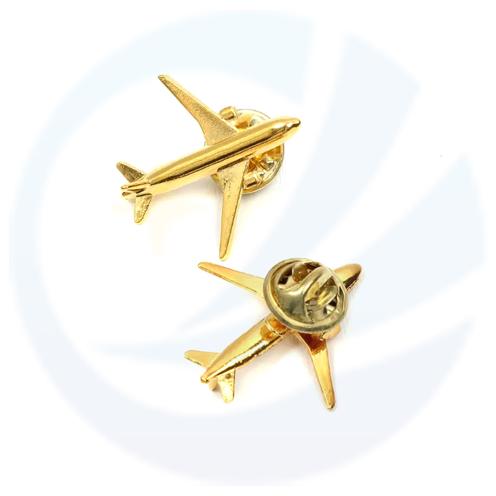 Airplane Aircraft 3D Zinc Alloy Lapel Pin Badge for Gift
