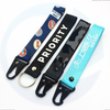 Personalized custom Woven Key Chain Tag Strap English Tag Design Logo Fabric Keychains embroidery Keyring