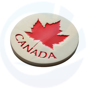 Custom Canada Maple Flag Enamel Satin Metal Souvenir Coin