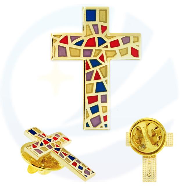 Jesus Cross Brooch Custom Belief Lapel Badges Christian Pins Religious Religion Brooch Pin Cartoon Metal Soft Enamel Pins for Friends
