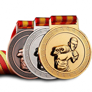 Custom 3D Manufacture Ribbon Award Plating Gold Medals Soft Enamel Boxing Medal for Sale