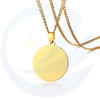 Personalized Stainless Steel Round Charm 18K Gold Jewelry Engraved Custom Logo Rectangle Heart Pendant Tags Necklace
