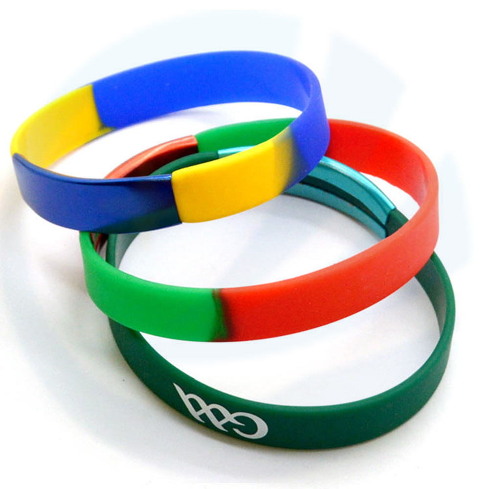 New Customized Logo Print Silicone Bracelets Personalized Wristband Thin Rubber Silicone Wristband with Customized Logo