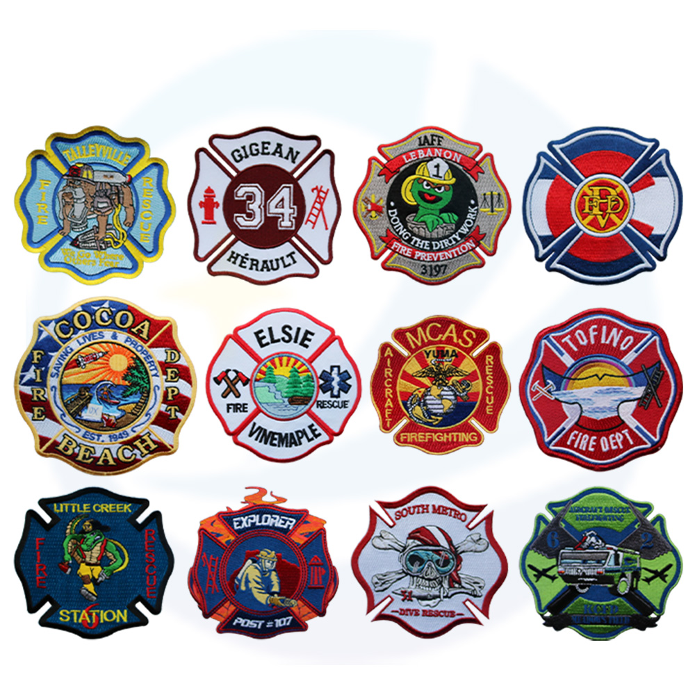Direct factory sale OEM Custom high quality embroidery firefighter patches for garment accessories