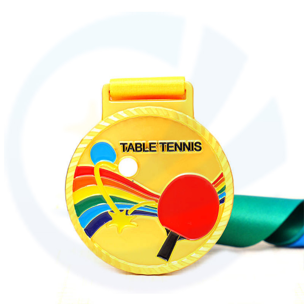Customized Metal Table Tennis Badminton Tennis Squash Medallion Wholesale Gold Enamel Custom Sports Medal