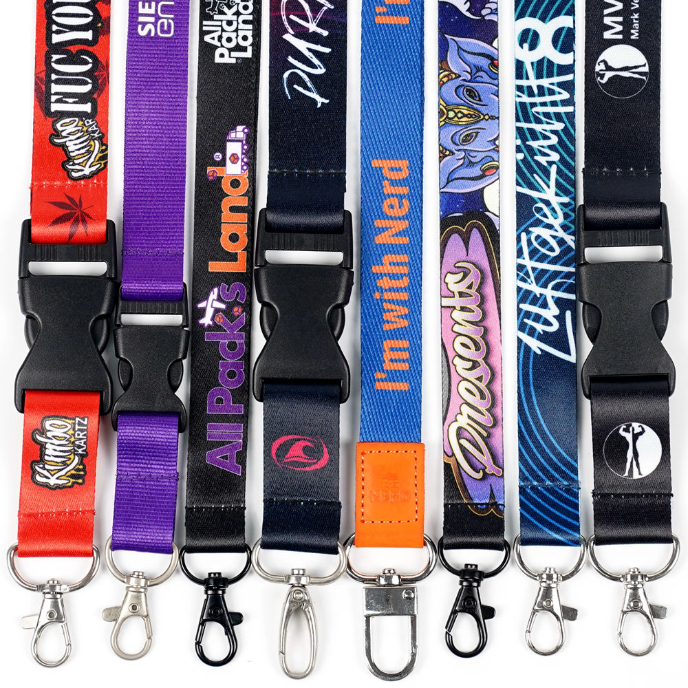 Promotional Sublimation Printing Polyester Lanyards Custom Logo Lanyard Neck Strap with Clip