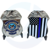 RETIRED VA Veterans Affairs Police Thin Blue Line Flag Challenge Coin