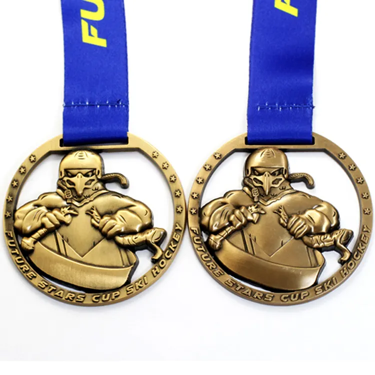 Hot Sale Custom Zinc Alloy Cut Effect Ice Hockey Old Sport Medal