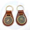 Custom High Quality Leather Key Chain And Ring Antique Gold Metal Keychains