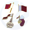 Custom National Commemorative Lapel Pins Golden Metal Magnetic Badge Qatar Map Souvenir Pins