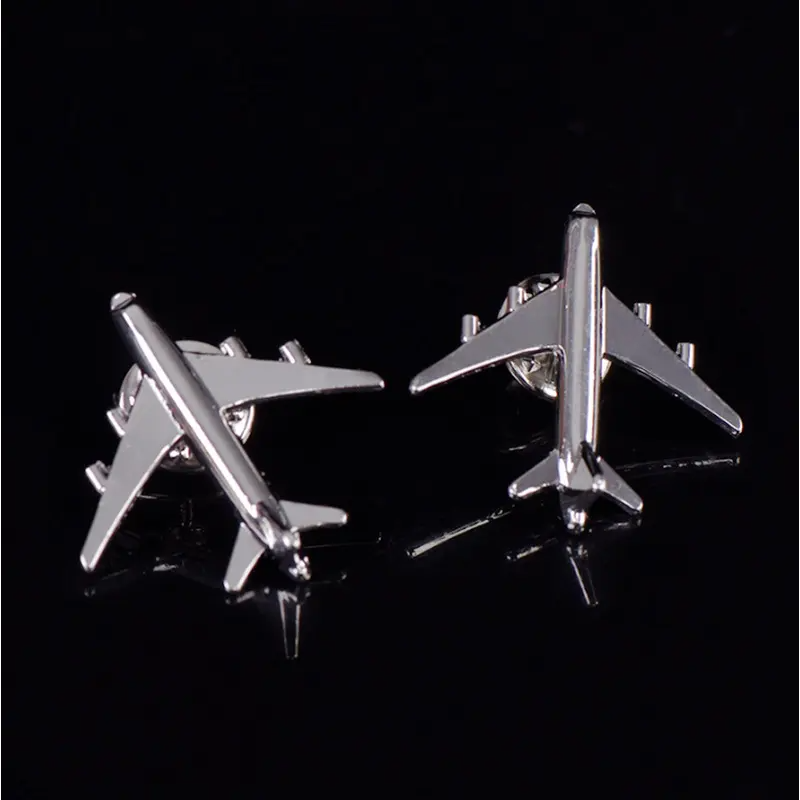 3D Metal Airplane Lapel Pin Mini Airplane Model Brooch Fashion Pin Alloy Badge Vintage Pin Buckle Badge