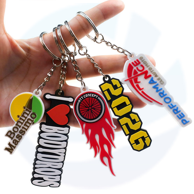 Custom 2D/3D anime soft pvc keychain Make Rubber sport Key Chain Your Logo keyring with chain