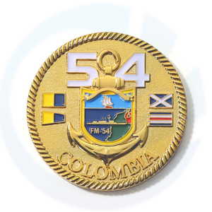 customized enamel logo 3D anchor gold metal Columbia coin souvenir