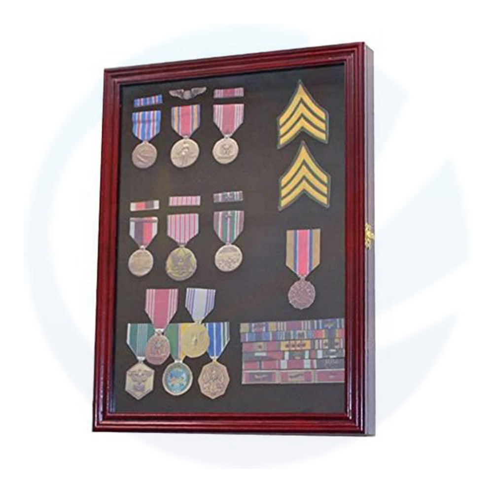 Custom 11x14 Black Wood 3d Deep Beach Tags Ribbons Insignia Patches Pins Medals Military Display Case Cabinet Shadow Box