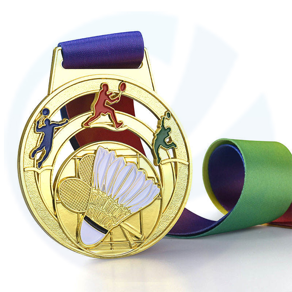 Customized Metal Table Tennis Badminton Tennis Squash Medallion Wholesale Gold Enamel Custom Sports Medal