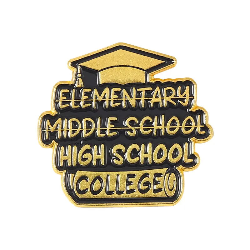 Factory Student Class Graduate Graduation Gift Bachelor Hat Diploma Enamel Lapel Pin Badges Brooches Custom Graduate Enamel Pins