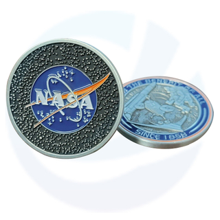 Custom High Quality Hot Selling Nasa Logo Goddard Space Flight Center Top Quality Metal Art Crafts Epoxy Gold Plated Honor Space Force Challenge Coin