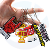 Custom 2D/3D anime soft pvc keychain Make Rubber sport Key Chain Your Logo keyring with chain