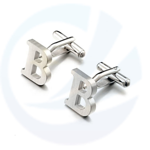 Luxury mens custom jewelry accessories 26 English inital letters stainless steel cufflinks
