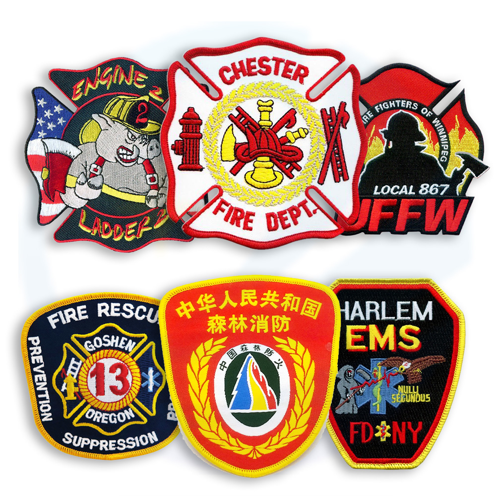 Direct factory sale OEM Custom high quality embroidery firefighter patches for garment accessories