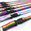 Wholesale OEM Blank Sublimation Polyester Nylon Plain Cheap Personalized Custom Logo Printed LGBTQ rainbow Lanyard