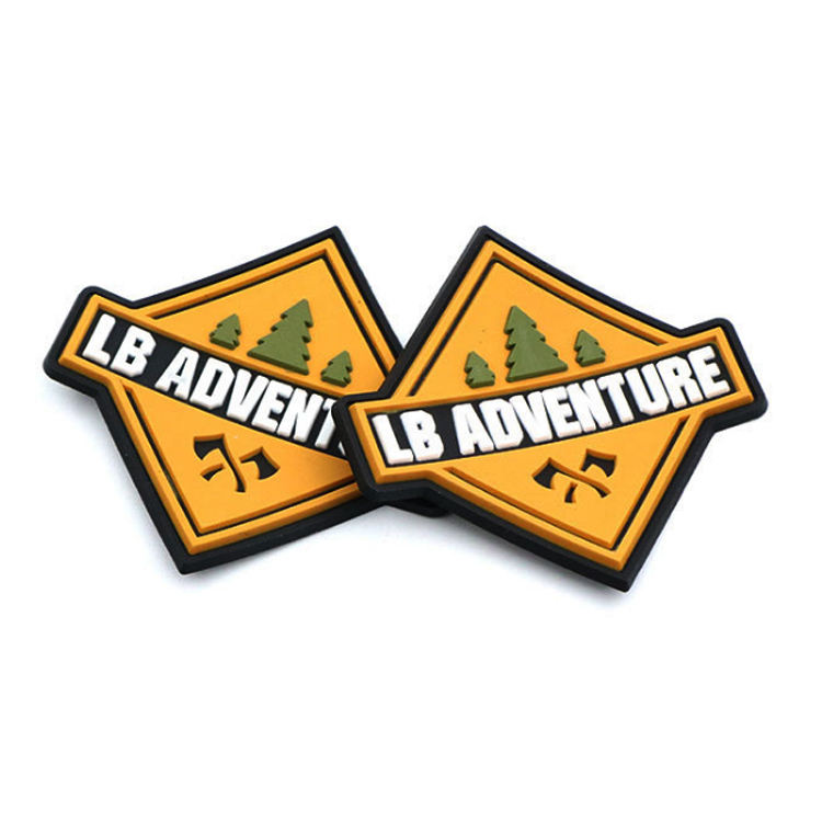 Custom Clothing Sewing Patch Embossed 3D Logo Soft PVC Silicone Rubber Badge