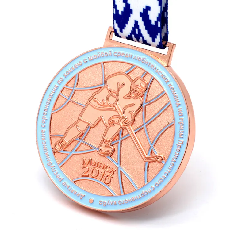 Hot Sale Custom Zinc Alloy Cut Effect Ice Hockey Old Sport Medal
