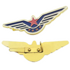 Custom Logo Metal 3D Shiny Gold Airplane Aviator Soft Enamel Aircraft Flight Eagle Pilot Wings Lapel Pin Badge For Uniform