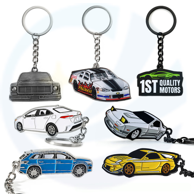 High Quality Custom Metal Car Keyrings Gift Enamel Key Chain Zinc Alloy Brand Car Shape Model Logo Keychain