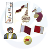 Custom National Commemorative Lapel Pins Golden Metal Magnetic Badge Qatar Map Souvenir Pins