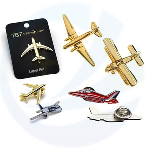 3D Metal Airplane Lapel Pin Mini Airplane Model Brooch Fashion Pin Alloy Badge Vintage Pin Buckle Badge