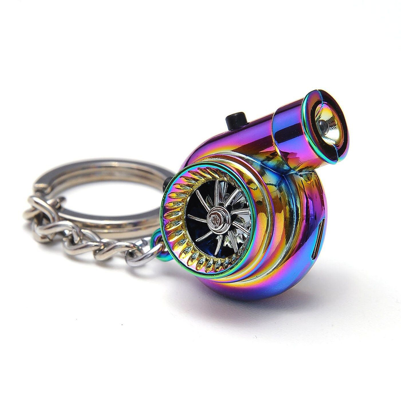 Custom 3D Metallic Wheels Keychains Auto Parts Modification Simulation turbo Keychains Creative Design Metal Zinc Alloy Keychain