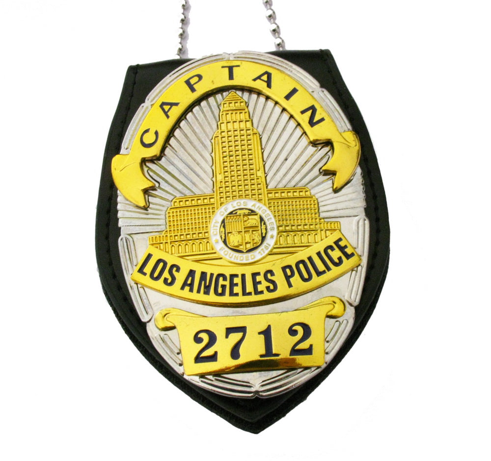 LAPD Los Angeles Captain Police Badge Replica Movie Props With No.2712