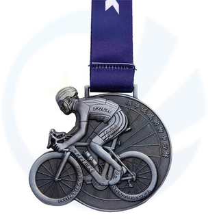 Manufacturer Custom Triathlon Running Marathon Soccer bicycle 3D Medals Enamel Metal With Lanyards Sports Award Medal