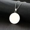Personalized Stainless Steel Round Charm 18K Gold Jewelry Engraved Custom Logo Rectangle Heart Pendant Tags Necklace