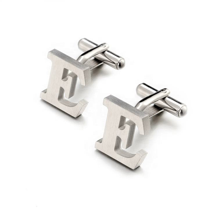 Luxury mens custom jewelry accessories 26 English inital letters stainless steel cufflinks