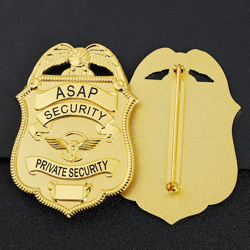 Customized custom police item factory security police officer badge Manufacturer Metal Crafts Made nypd Badge Full Gold Plating Soft Enamel Custom Lapel Pin
