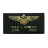 Custom Embroidered Name Patch Leather Flight Suit Name Tags