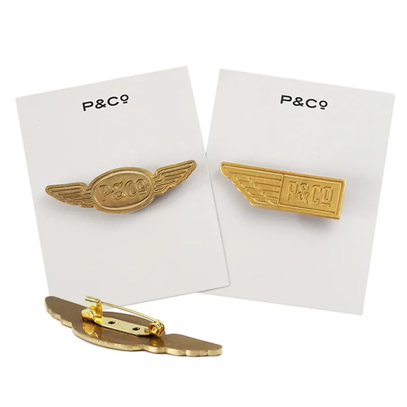 Personalized Custom Lapel Pin Metal Zinc Alloy Brass Gold Brooch Die Stamping Letter Logo Pins for Hats Clothes with Safety pin