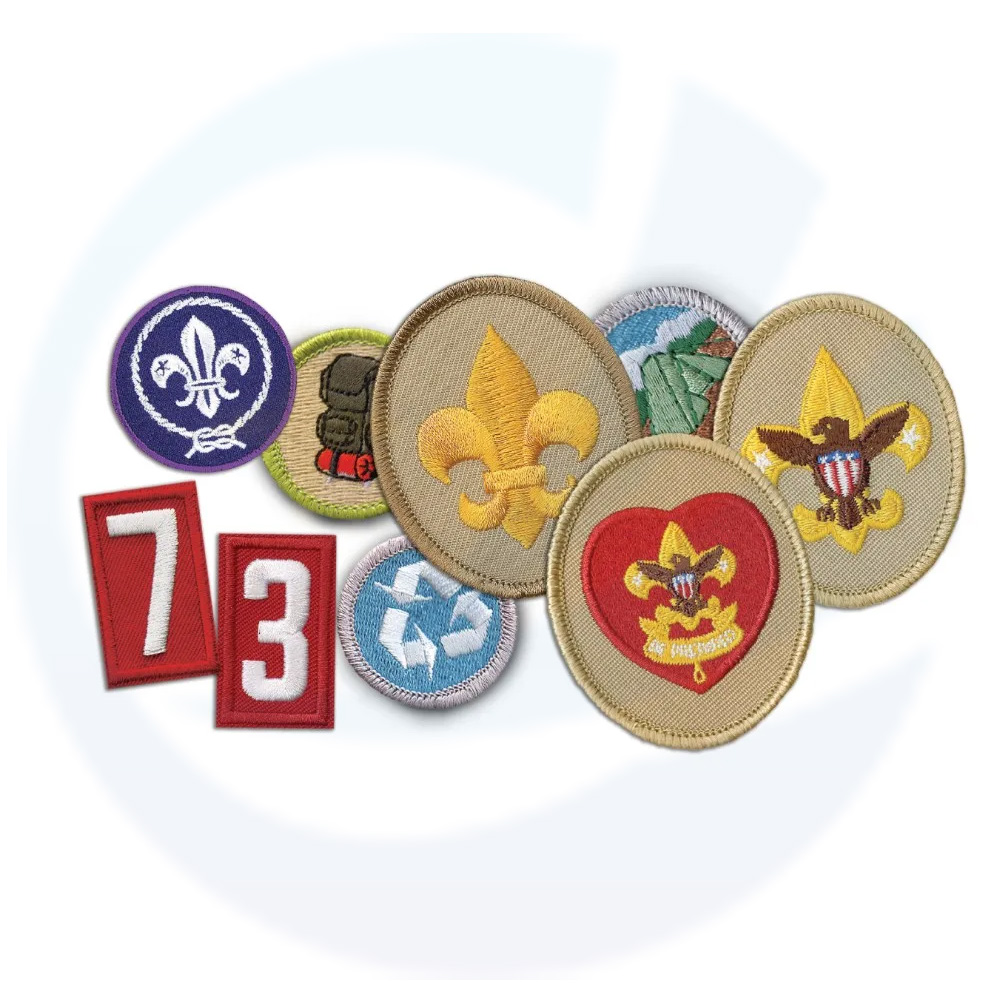 Custom Recycled Post-consumer Polyester Boy Scout Iron on Embroidery Patch