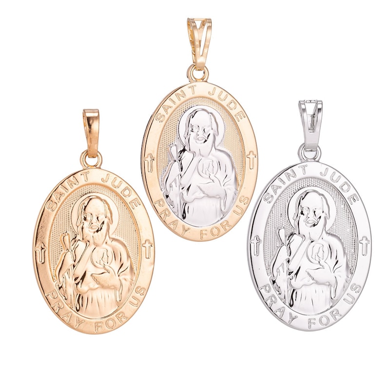 Custom Religious miraculous medal of St. Benedict Christopher Catholic Virgin Jesus Mary Souvenir Medallion Metal Epoxy Design Your Own Logo Saint Necklace
