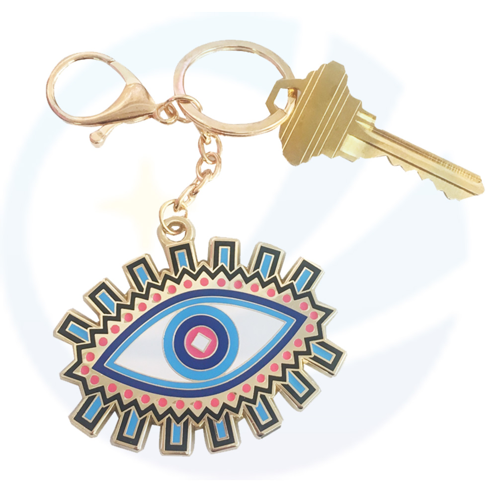 High quality wholesale custom your logo hard enamel metal keychain