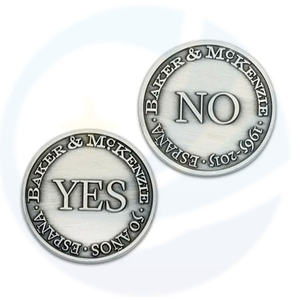 Cheap Custom Crafts Metal Stamping 3d Logo Souvenir Yes Or No Decision Coin for Sale